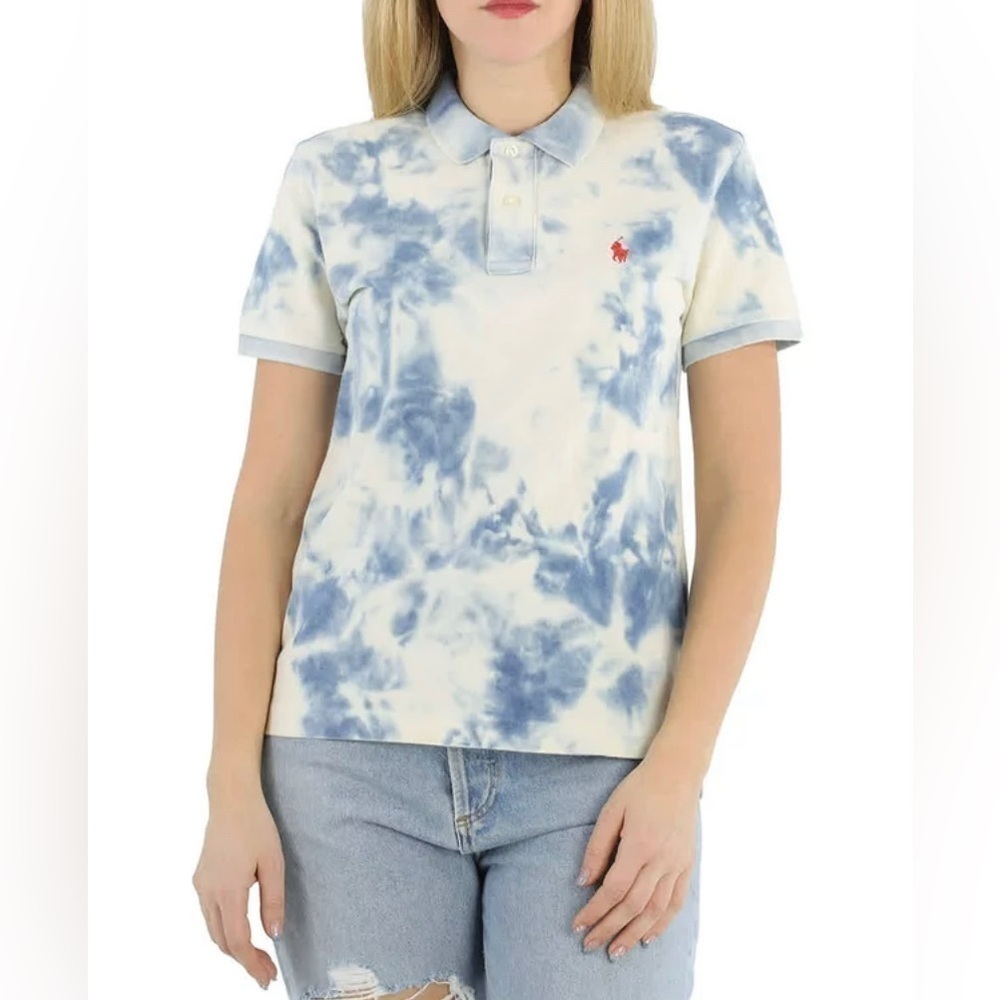 Polo Ralph Lauren Ladies Tie-dye Short-sleeve Polo Shirt, Size Medium